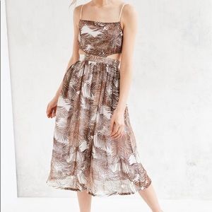 Objects w/o Meaning Palm Print Cutout Dress Sz Sm